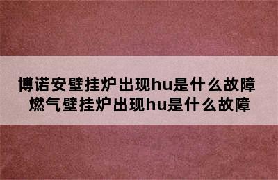 博诺安壁挂炉出现hu是什么故障 燃气壁挂炉出现hu是什么故障